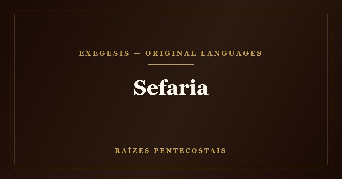 Sefaria | Raízes Pentecostais