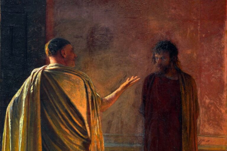 Pilatos pergunta a Cristo o que é a verdade, pintura de Nikolai Ge