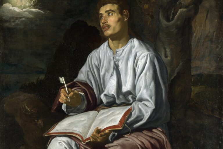 Saint John writing the Apocalypse on Patmos, painting by Velázquez